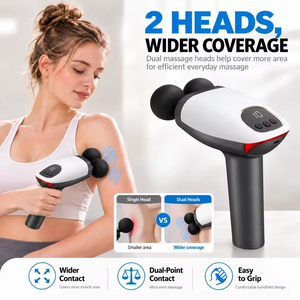Dual-Head Percussion Massage Gun